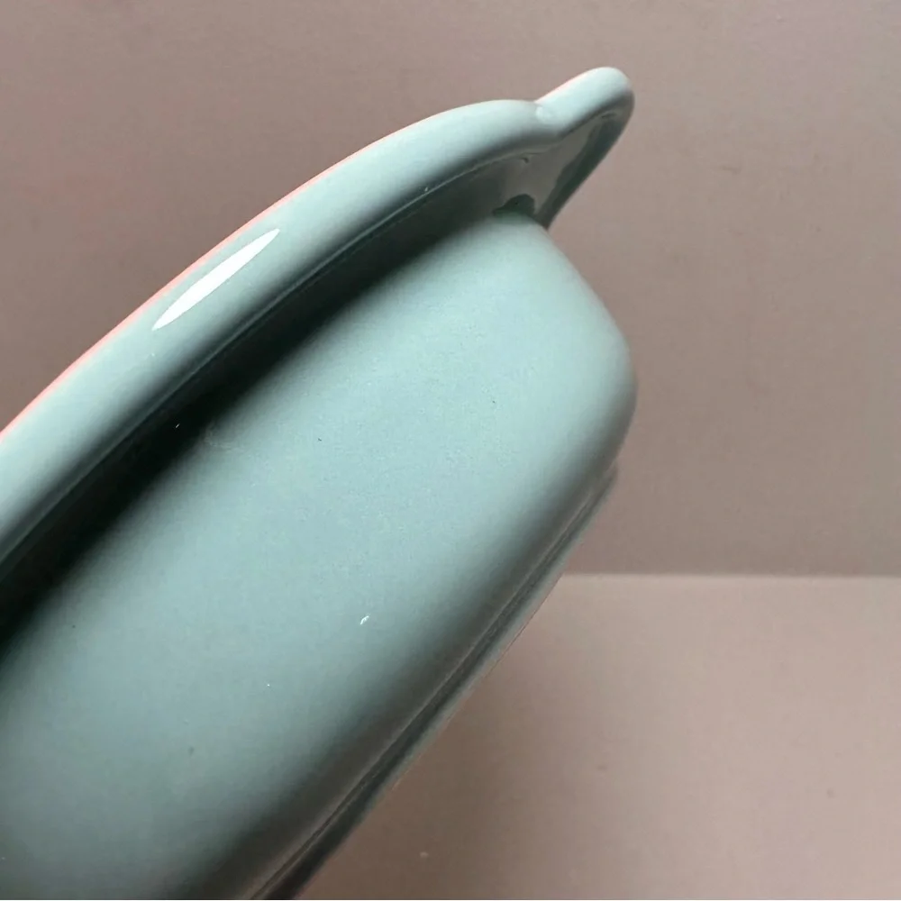 AQUAINNO Ceramic Cat Bowl Shallow Food Dish Pink and Blue New